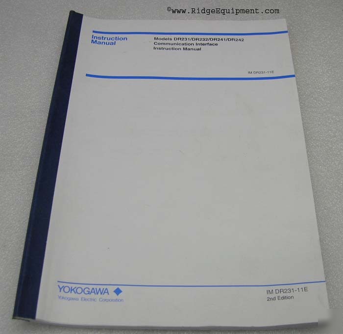 Yokogawa DR231 DR232/241/242 comm. interface manual