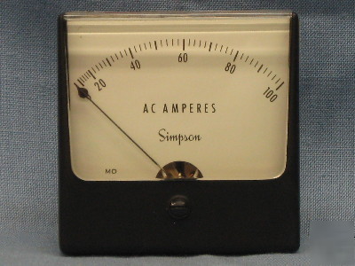 Simpson 0-100 ac amp meter 03220 1357 55F2591