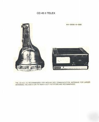 Telex CD45 ii service, installation & operation manual