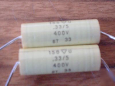 10PCS mallory 400V .33UF axial mylar capacitor