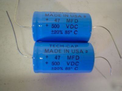 New 25 pcs 500V 47UF hi volt axial capacitors 