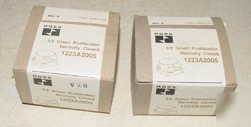 New 2PC ross pneumatic palm push button in box