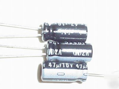 New 50 nichicon 16V 47UF hi-temp radial capacitors 