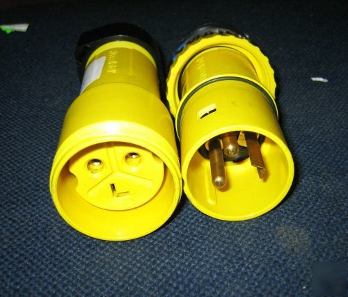 Pair of 65A 250V tb russellstoll connectors plugs