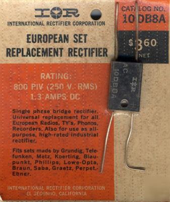 Vintage ir int'l rect 10DB8A bridge rectifier