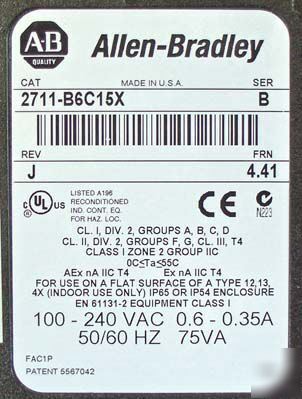Allen bradley panelview 2711-B6C15 controlnet 2711B6C15