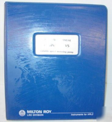 Milton roy minipump vs pump operator's manual 870263