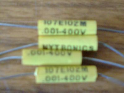 100 nytronics 400V .001UF axial mylar capacitors
