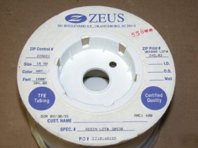Zeus 228221 tubing size 18 sw 1000 ft roll
