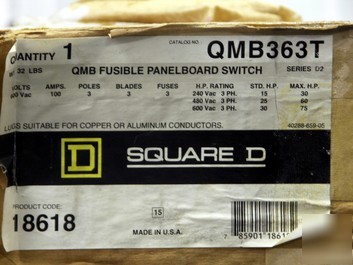 Qmb fusible panel board switch 100 amp 600VAC