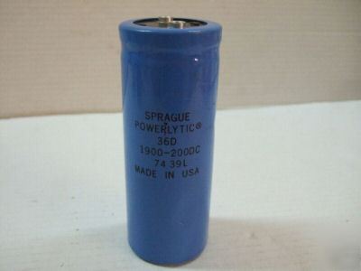 Sprague powerlytic 36D 1900-200DC capacitor