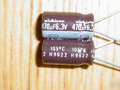 200P 6.3V 470UF nichicon radial capacitors low esr 105C