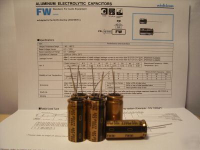 Nichicon muse audio 2200UF-63V audiophile capacitors fw