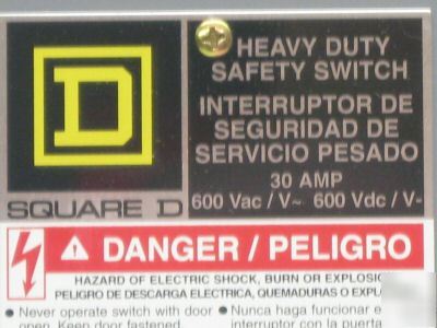 Square d heavy duty safety switch HU361RB 1H375
