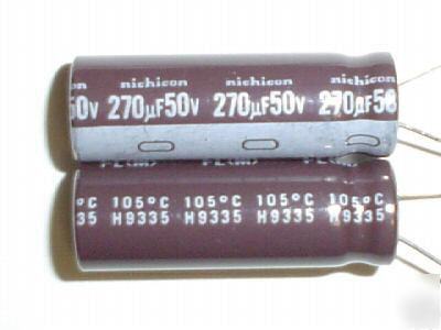 100 nichicon 50V 270UF radial capacitors low esr 105C