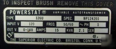 Variac.superior electric 120 volt 15 amps.