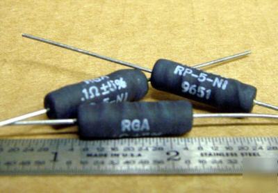 0.1 ohm 5% @ 5 watt wirewound rga resistors (25PCS) 