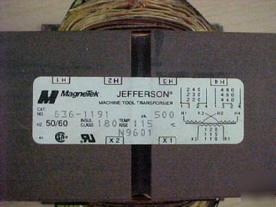 Magnetek jefferson transformer 636-1191-000 500VA 