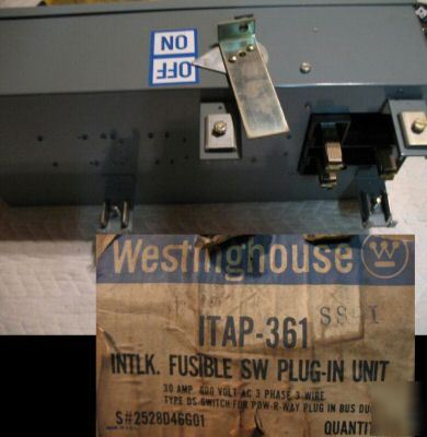 New westinghouse itap 361 bus duct fusible switch 600V 