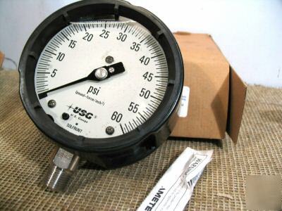 4.5â€dia. glycerine filled process gauge 0-60PSI ss
