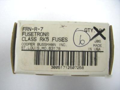 Bussmann time delay fuse frn-r-7 class RK5 qty 6