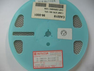3000PCS p/n CEEMK316BJ105KF ; ceramic cap 1.0MF 10% 16V