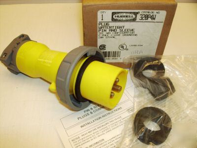 New hubbell pin & sleeve plug HBL320P4W 320P4W 20A 120V 