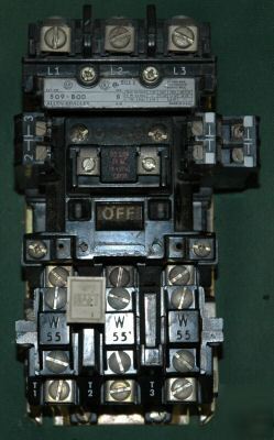 Allen bradley 3-ph 10 hp motor starter with ol block 50