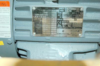 Emerson e/line motor model EL10 3HP 1800 rpm ph 3 60HZ 