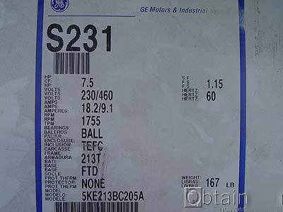 New ge 5KE213BC205A motor 7.5HP 230/460 P3 
