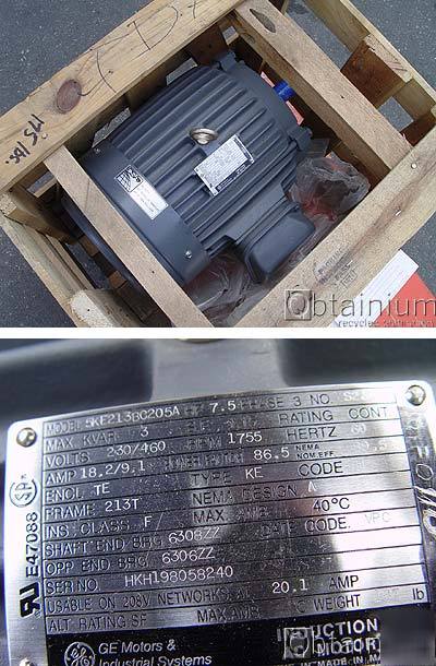 New ge 5KE213BC205A motor 7.5HP 230/460 P3 