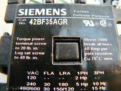 Siemens 42BF35AFR definite purpose controller 