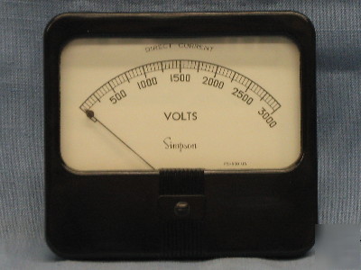 Simpson 0-3000 v dc volt meter 07820 29 55F255