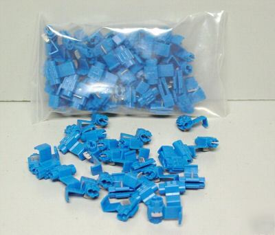 Snap splice connectors, blue 14-18 gauge,50 ea