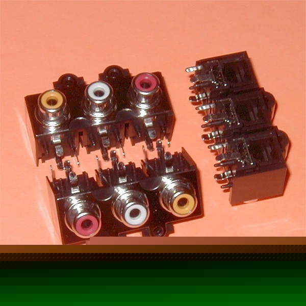 4 pieces 3X1 red/white/yellow rca pin jack phono jacks