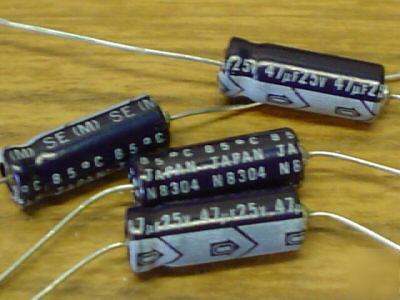 New 100 pcs nichicon 25V 47UF axial capacitors 