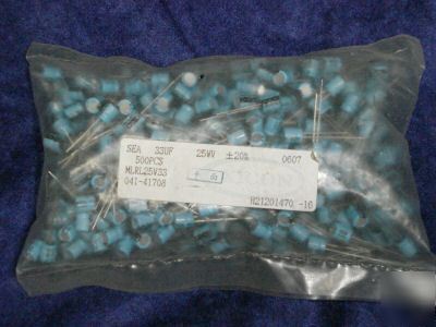 New 500 radial electrolytic capacitor 33UF 25V 