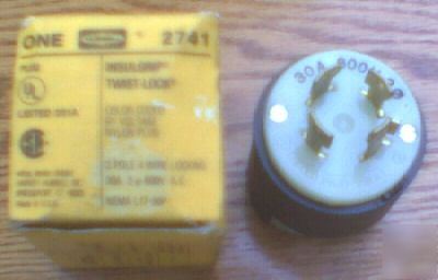 New hubbell 30 amp 600 v 3 y HBL2741 L17-30P plug 2741