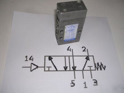 Used festo pneumatic pilot valve 5/2 , 9764, vl-5-1/8