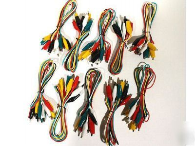 50 lot mini alligator insulated test jumper cable set