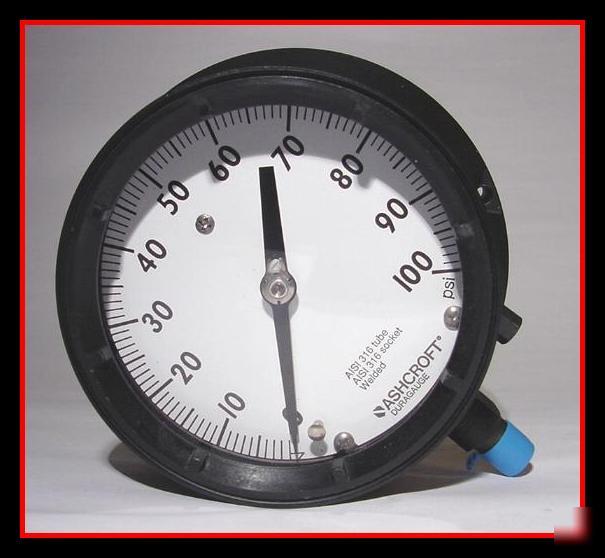 New ashcroft duragauge 4-Â½ inch 100 psi guage
