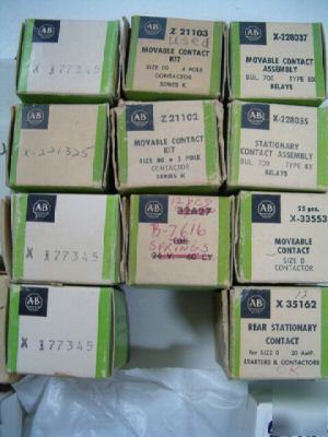 Big mixed lot of allen bradley movable contacts & more