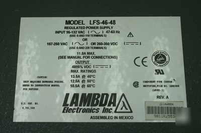 Coutant lambda lfs-46-48 - power supply 48V 13.5A
