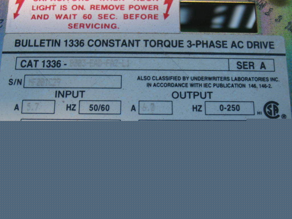 1336-B003 allen bradley 460V 3 phase ac drive .. 3 hp