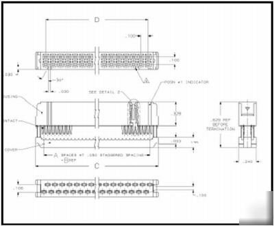 746290-8 / 746290 / 770191 / amp 34-pos idc connector