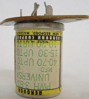 New nos aerovox radio can capacitor 70/30MFD @150V