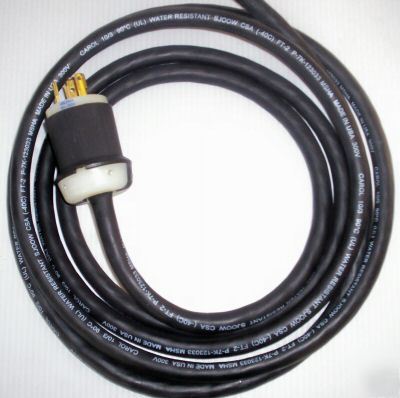 Carol 10/3 SJ00W power cord hbl 2621 30A 250V plug cap 