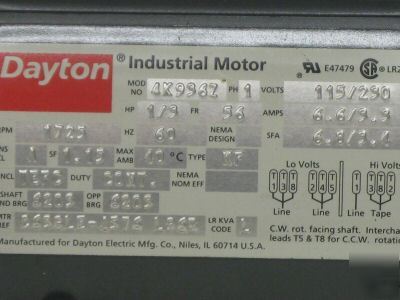 Dayton general purpose motor 4K936 4K936Z