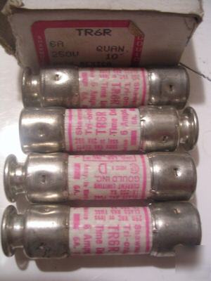 New 4 TR6R shawmut gould tri-onic fuses 6 amp 250 v