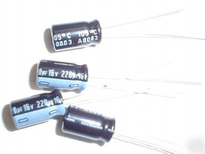 New 50PCS 16V 220UF nichicon hi-temp radial capacitors 